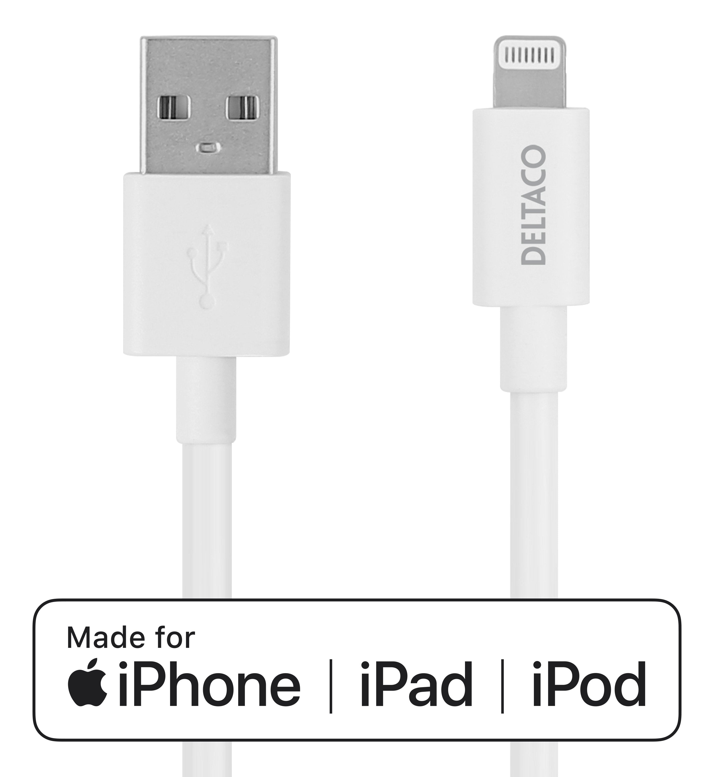 EAN 7333048055767 - Deltaco IPLH-401 cable de conector Lightning 1 m Blanco imagen 2