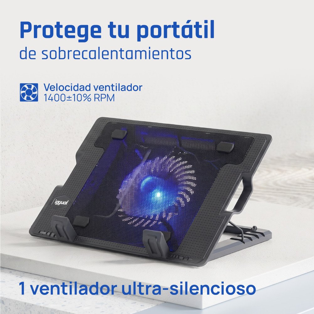 EAN 8435364316764 - iggual RP1V17 Soporte para ordenador portátil Negro 43,2 cm (17") imagen 2