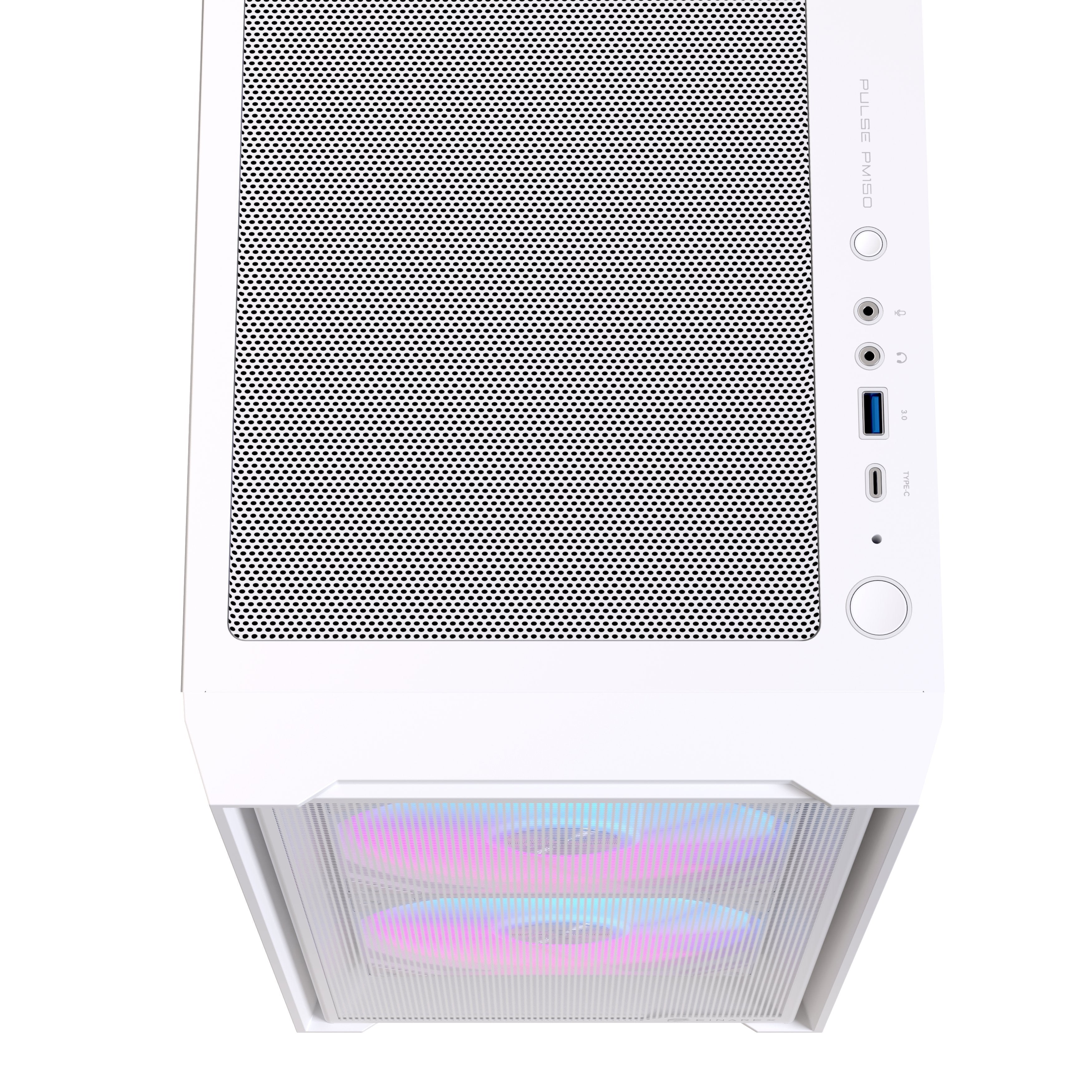 Caja Micro-Atx Einarex Pm150 Gaming Rgb Usb3.0 Usb-C White