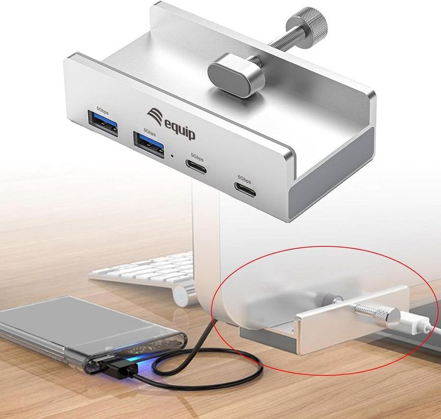 Equip 4-Port-Klemm Usb-A3.2-Hub->2xusb-C 2xusb-A 5gbps