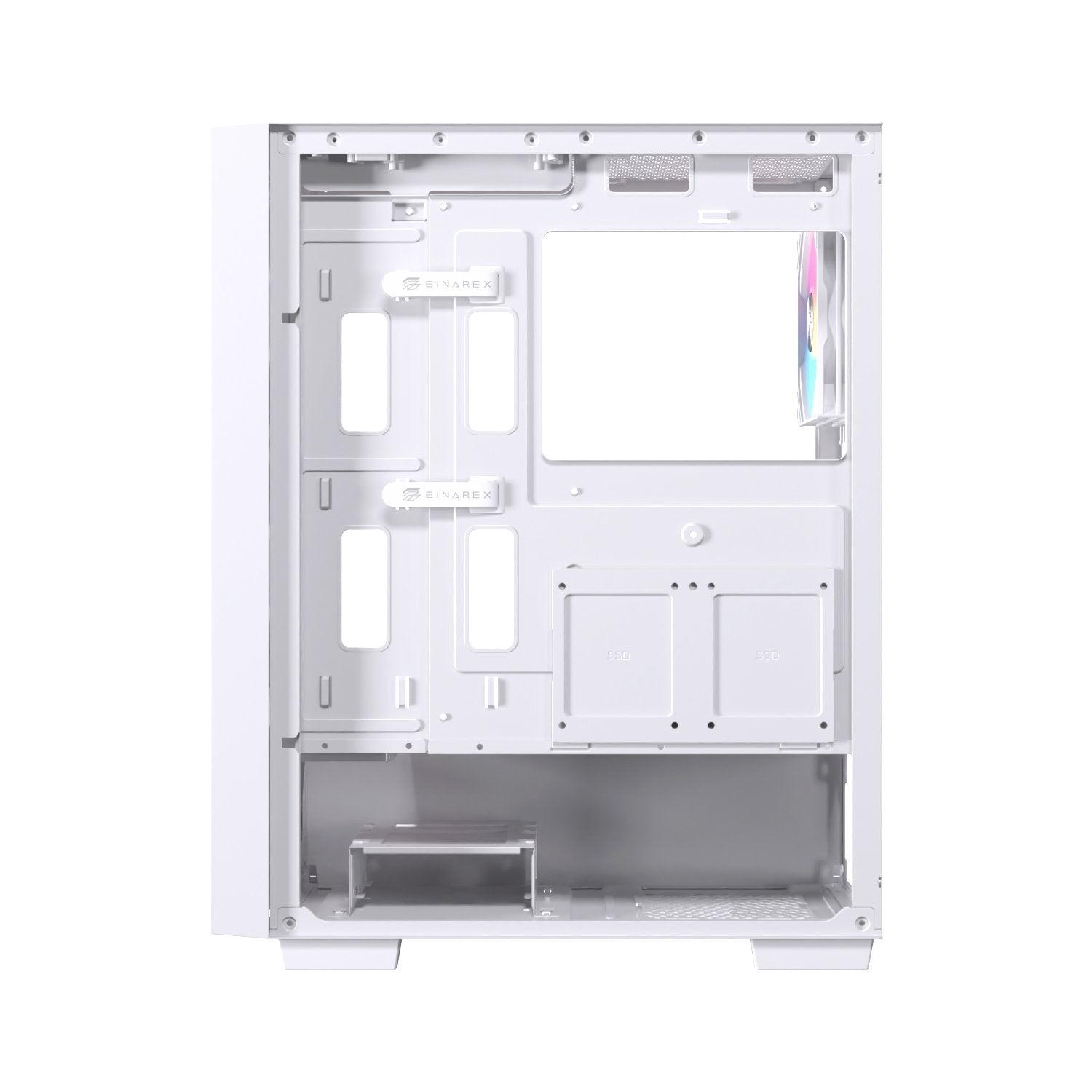Caja Atx Semitorre Einarex P100 Rgb Blanca 3 Fans Excs-Pl-100r-W