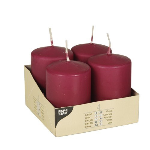 Candle Papstar Stumpenkerzen 8 Cm Bordeaux