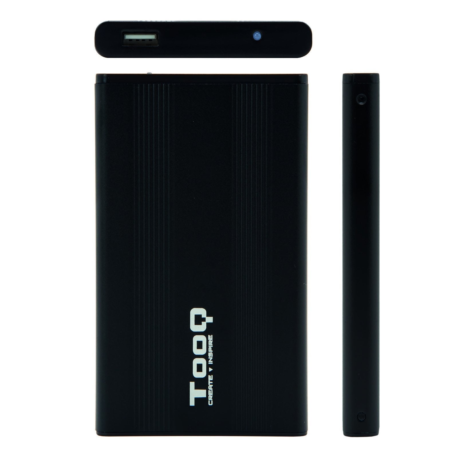 Tooq Carcasa Externa Hdd/Sdd 2.5" Hasta 9,5mm Sata Usb 2.0 - Negro