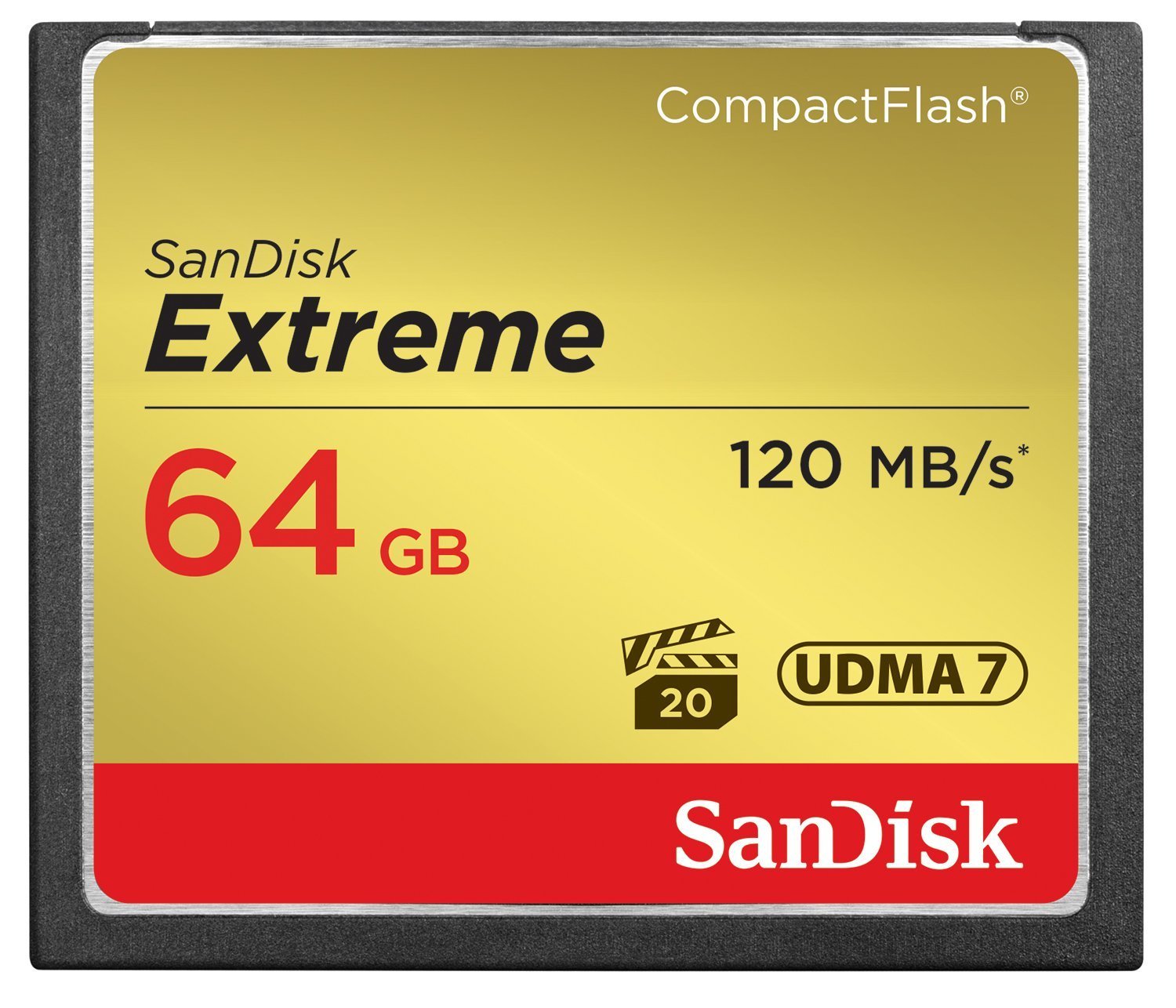 Sandisk Compact Flash 64gb Extreme Cf 120mb/S, 85mb/S Write, Udma7