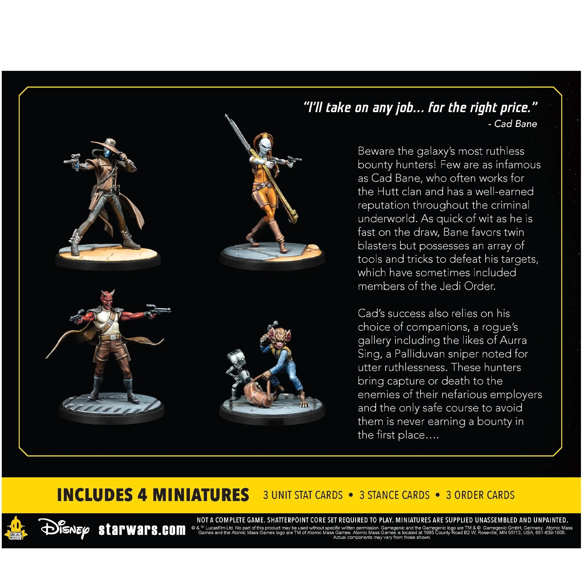 Juego De Mesa Star Wars Shatterpoint Fistful Of Credits Cad Bane Squad Pack Edad Recomendada 14 Años