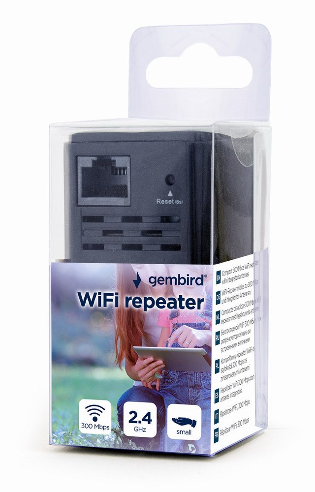 EAN 8716309117210 - Gembird WNP-RP300-03-BK repetidor y transceptor Repetidor de red 300 Mbit/s Negro imagen 3