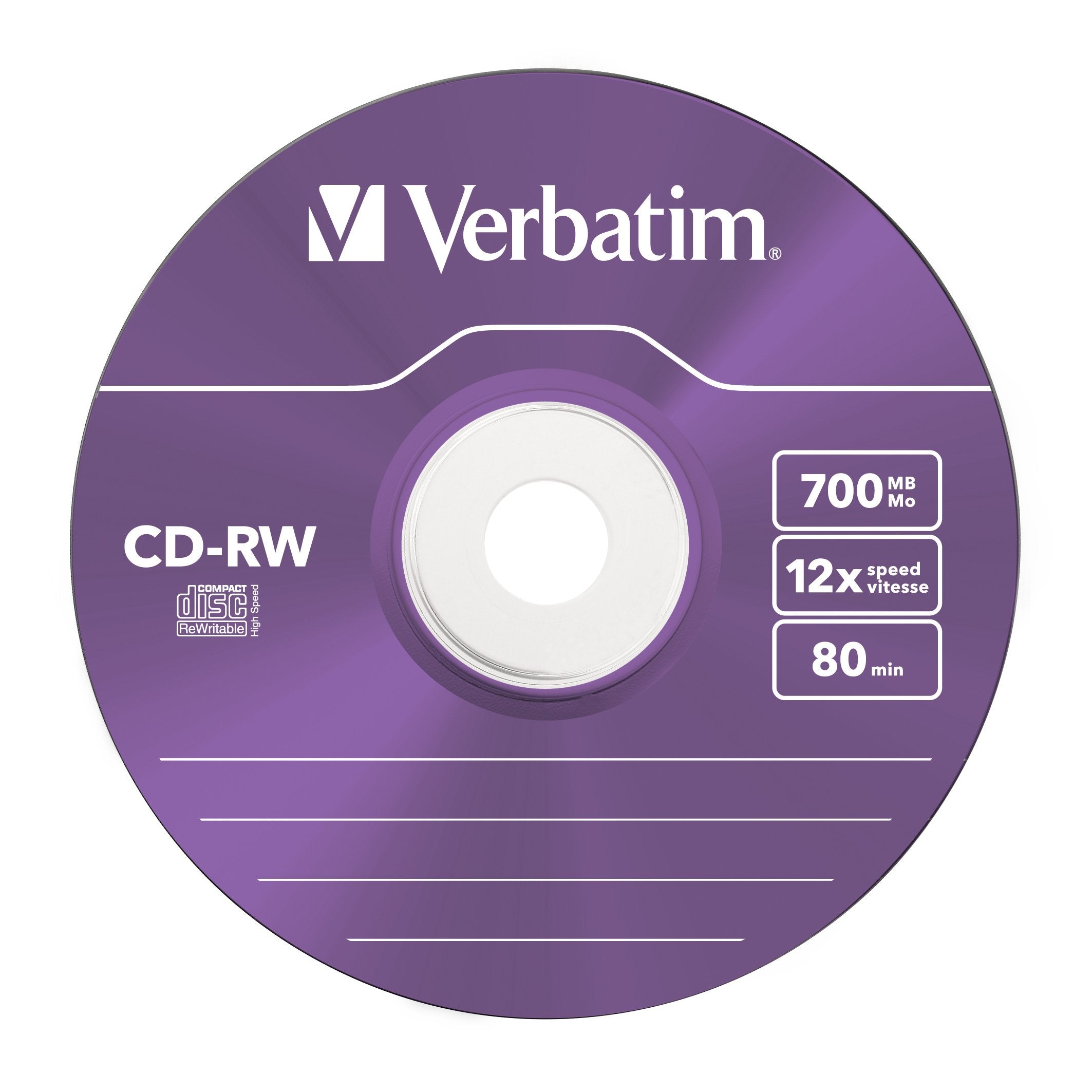 Verbatim Cd-Rw 700mb 8x-12x Slim 5 Datalife