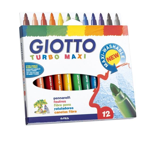 Giotto Rotuladores Turbo Maxi Negro Estuche De 12