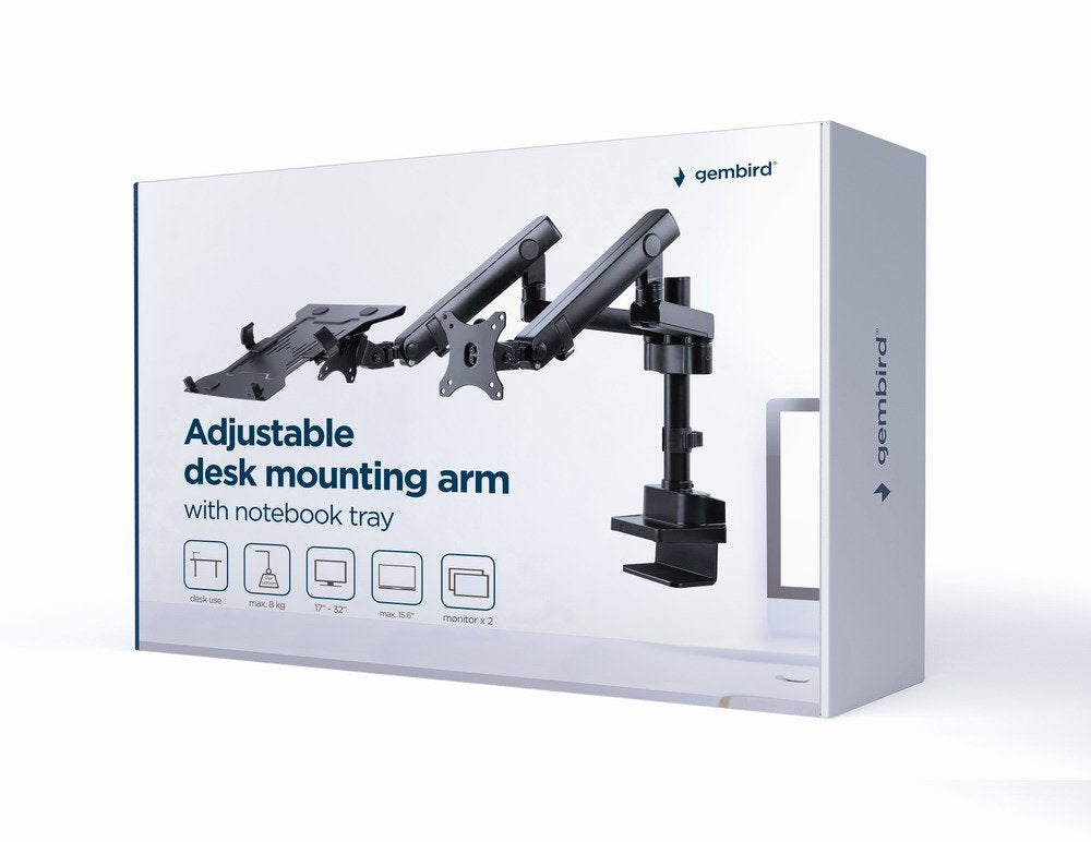 EAN 8716309127653 - Gembird MA-DA3-02 soporte para monitor 81,3 cm (32") Escritorio Negro imagen 1
