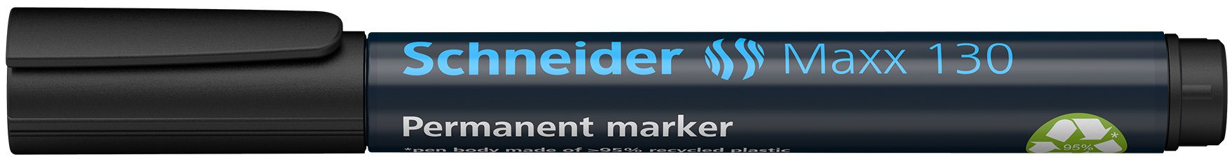 Schneider Marcador Permanente Maxx 130 Recargable Punta Redonda Negro -10u-