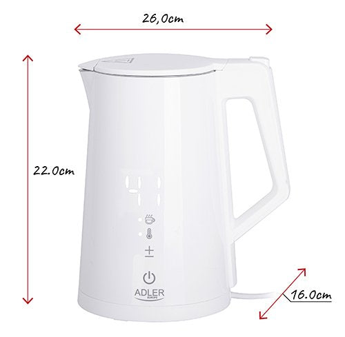 EAN 5903887807425 - Adler AD 1345 tetera eléctrica 1,7 L 1850 W Blanco imagen 6