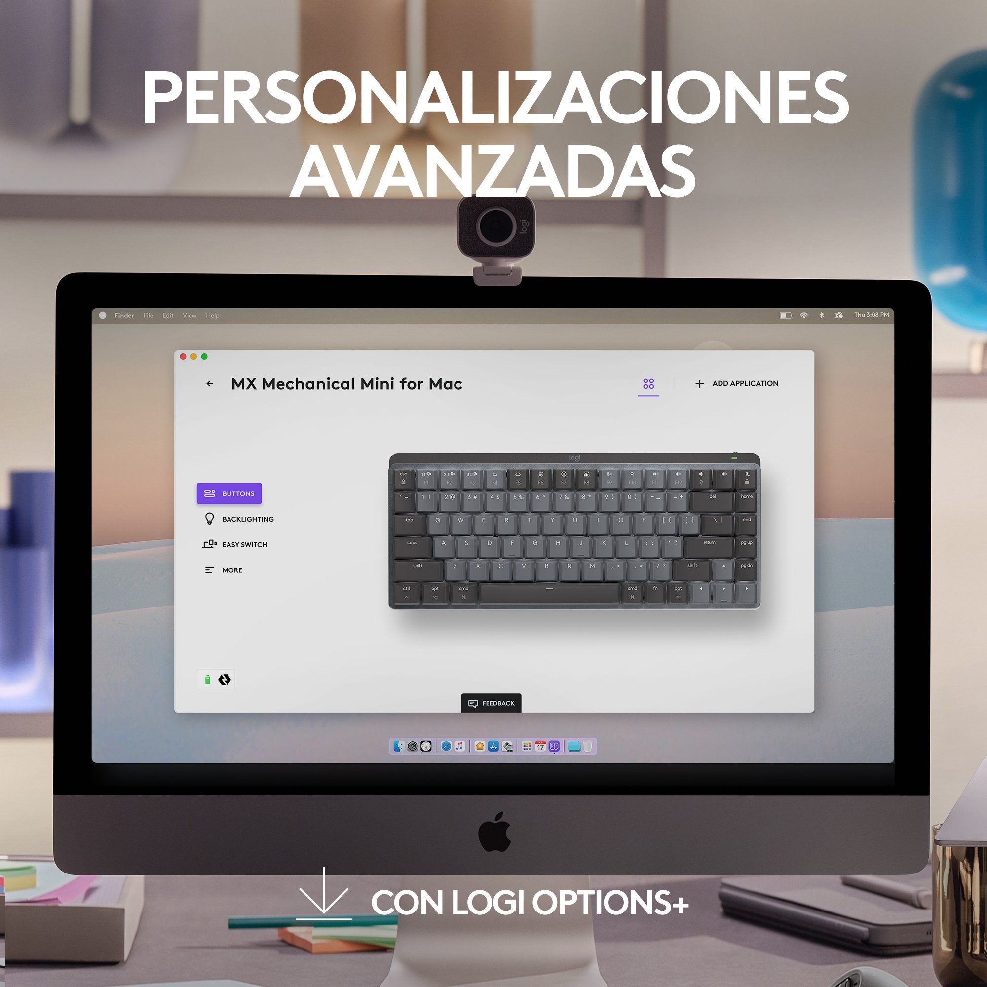 Logitech Mx Mini Mechanical For Mac Teclado Bluetooth Qwerty Internacional De Ee.Uu. Grafito, Gris