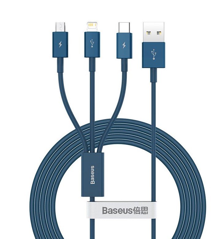 EAN 6953156205543 - Baseus CAMLTYS-03 cable USB 1,5 m USB A USB C/Micro-USB B/Lightning Azul imagen 5