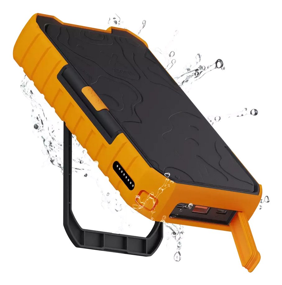 Power Bank Rugerizado De Energia Solar Xr-203 10000mah Negro/Naranja Xtorm 10000mah/ Ip65/ 2xusb-C Pd Hasta 20w, 1xusb-A/ Linterna/ Paneles Solares