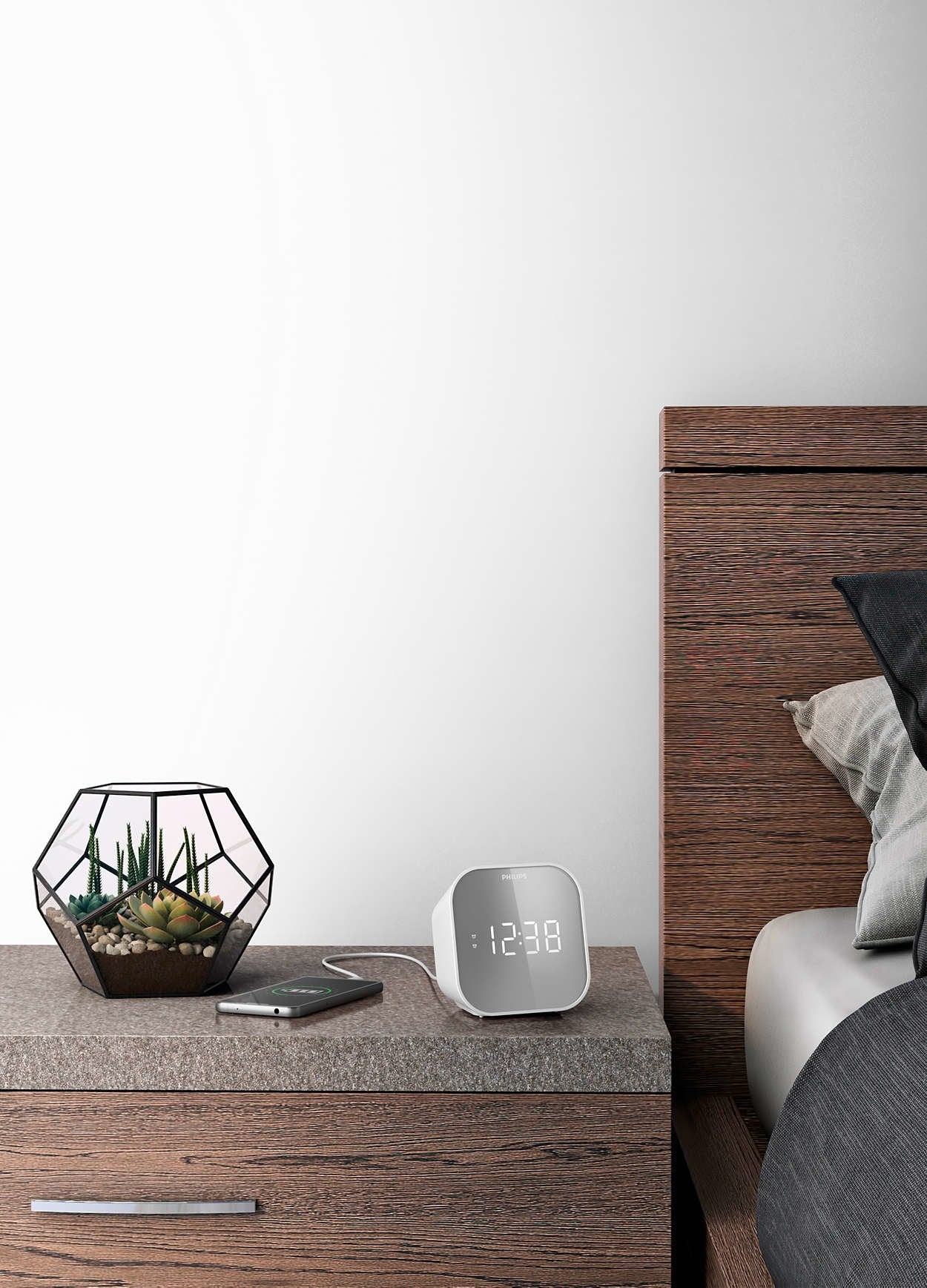 Philips Tar4406/12 Reloj Despertador Digital Blanco