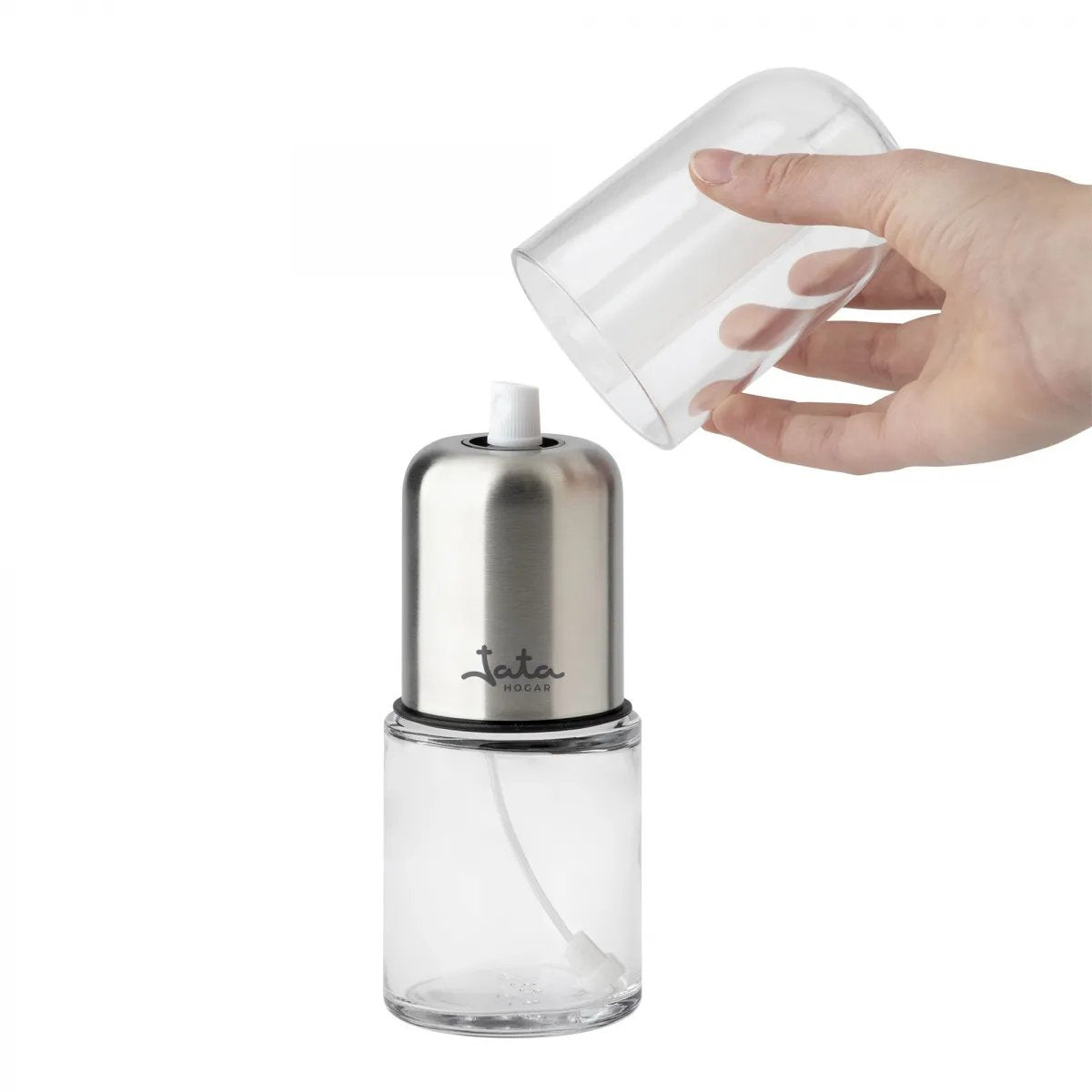 EAN 8436584384397 - JATA HACC4539 dispensador de aceite/vinagre 0,15 L Botella Vidrio, Acero inoxidable Acero, Transparente imagen 7