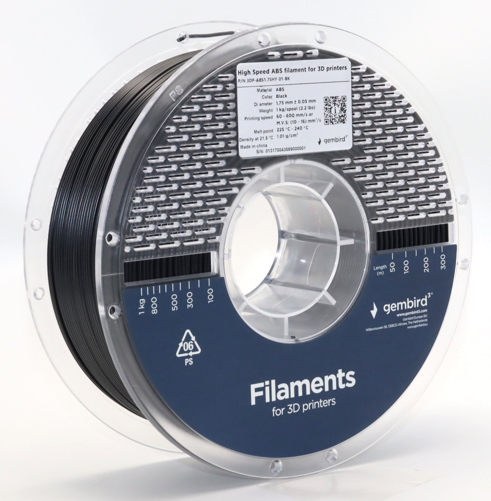 Gembird High Speed Abs Filament Negro 1.75 Mm 1 Kg