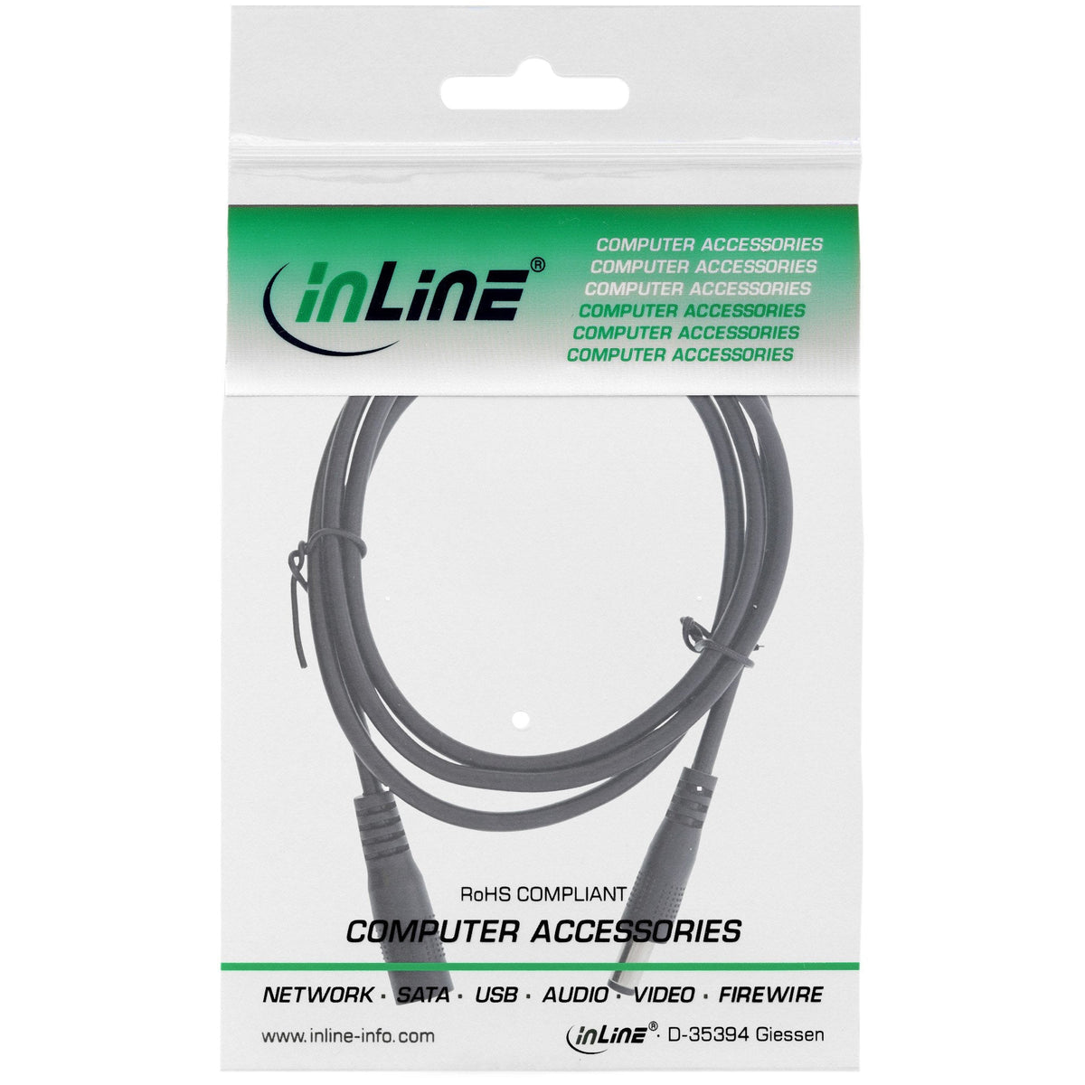 Cable De Extensión De Cc Inline, Enchufe De Cc Macho/Hembra 5,5x2,1 Mm, 5 M