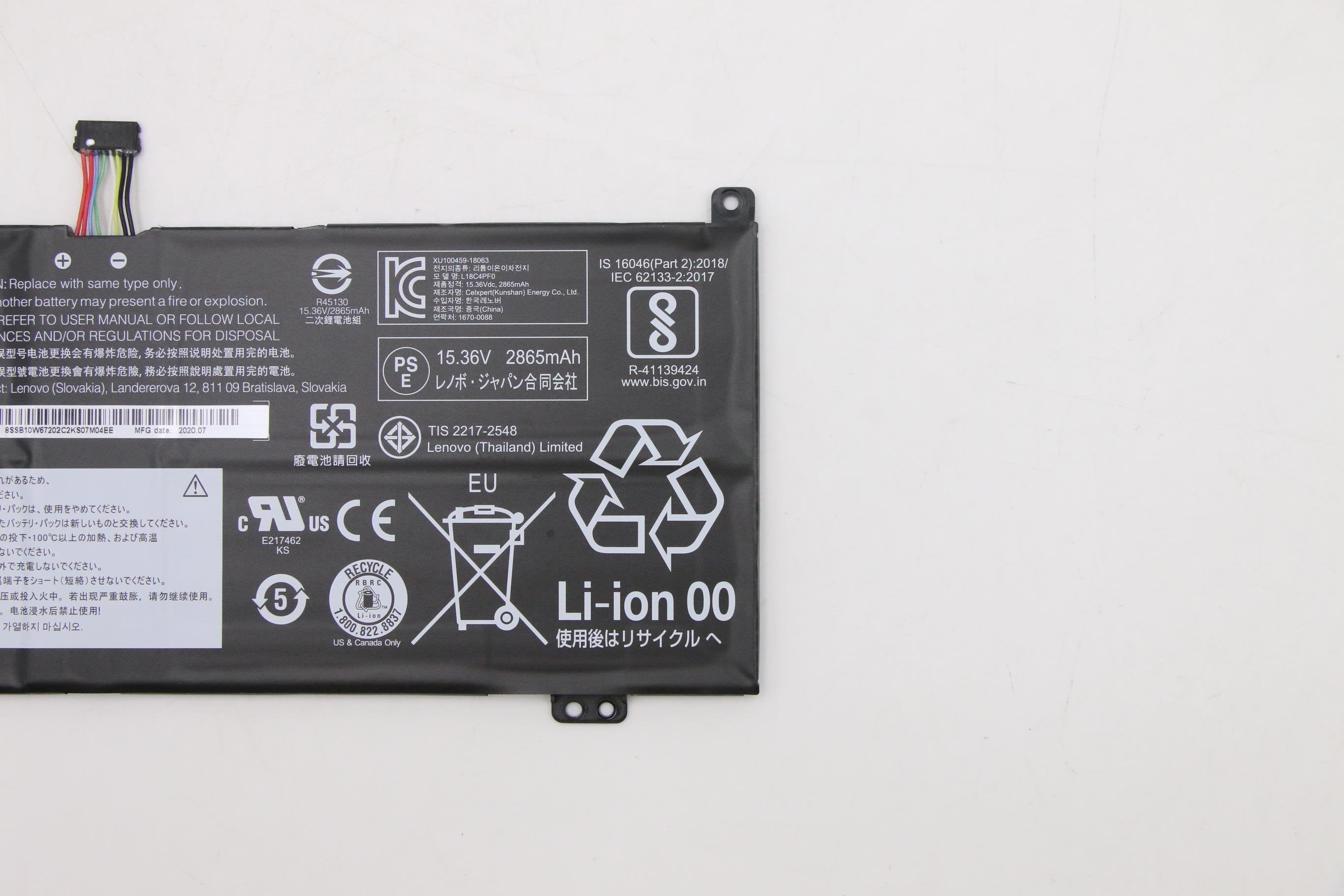 Cp/C L18c4pf0 15.36v45wh4cell - 5b10w67334, Battery, Lenovo - Warranty: 6m