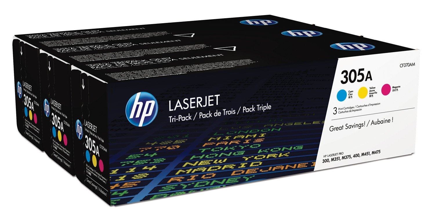 EAN 0887111403049 - HP 305A 3-pack Cyan/Magenta/Yellow Original LaserJet Toner Cartridges cartucho de tóner 3 pieza(s) Cian, imagen 3