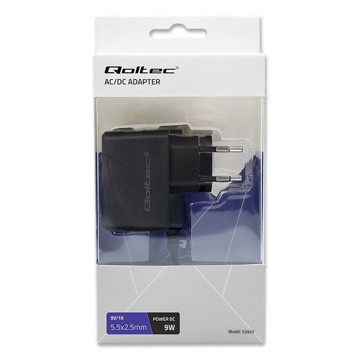 EAN 5901878524030 - Qoltec 52403 adaptador e inversor de corriente Interior 9 W Negro imagen 7