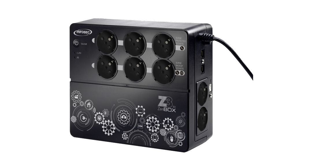 Zenergy Box 700va Ups Offline 4+4 Outlet/Surge+Rj45+