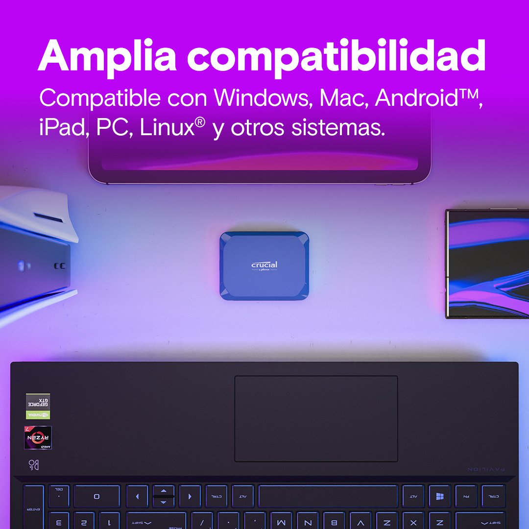 Disco Ssd Externo Crucial X10 1tb Usb-C 3.2 Gen2 2x2 Ct1000x10ssd9