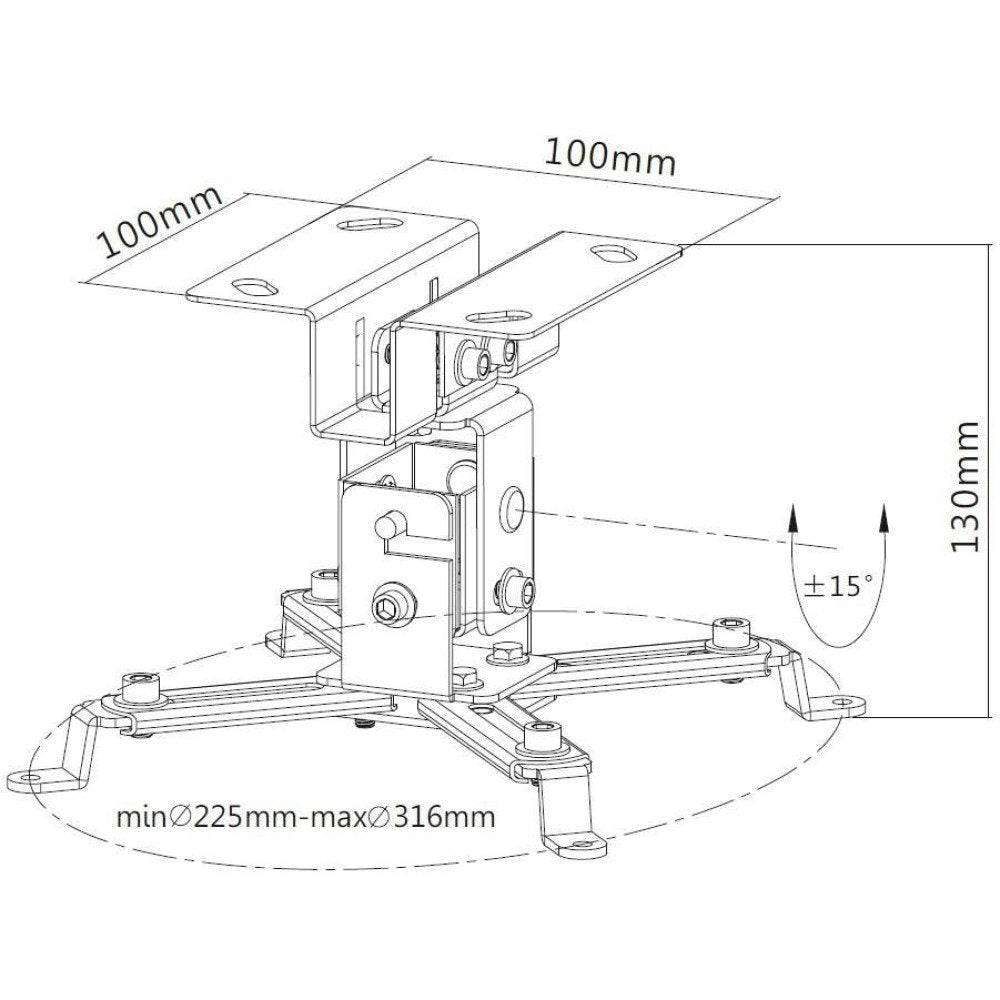 Techly Ica-Pm 2s Montaje Para Projector Techo Plata