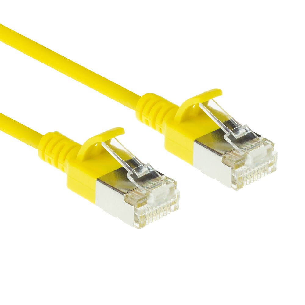Amarillo 1 Meter Lszh S Ftp Cat6a Slimline Patch Cable Snagless With Rj45 Connectors