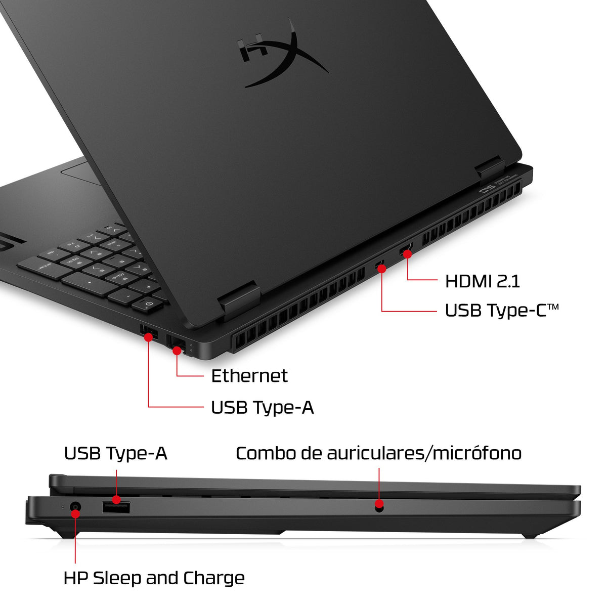 EAN 0821844741771 - HP HyperX OMEN 15 inch Gaming Laptop PC 15-gb0014ns AMD Ryzen™ 7 260 38,9 cm (15.3") 2K 24 GB DDR5-SDRAM imagen 5