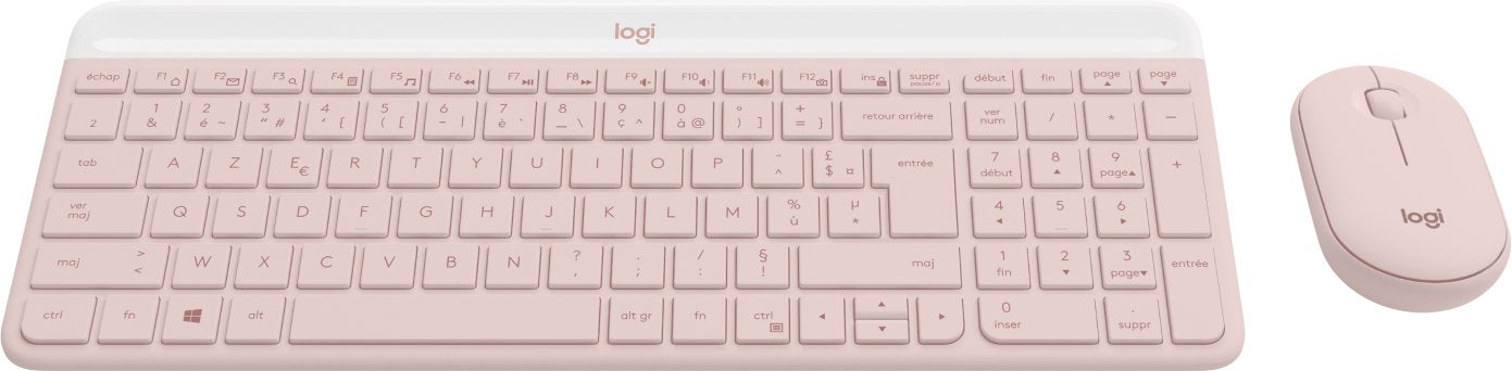 Logitech Slim Wireless Combo Mk470 Juego De Teclado Y Ratón Inalámbrico 2.4 Ghz Azerty Francés Rosa