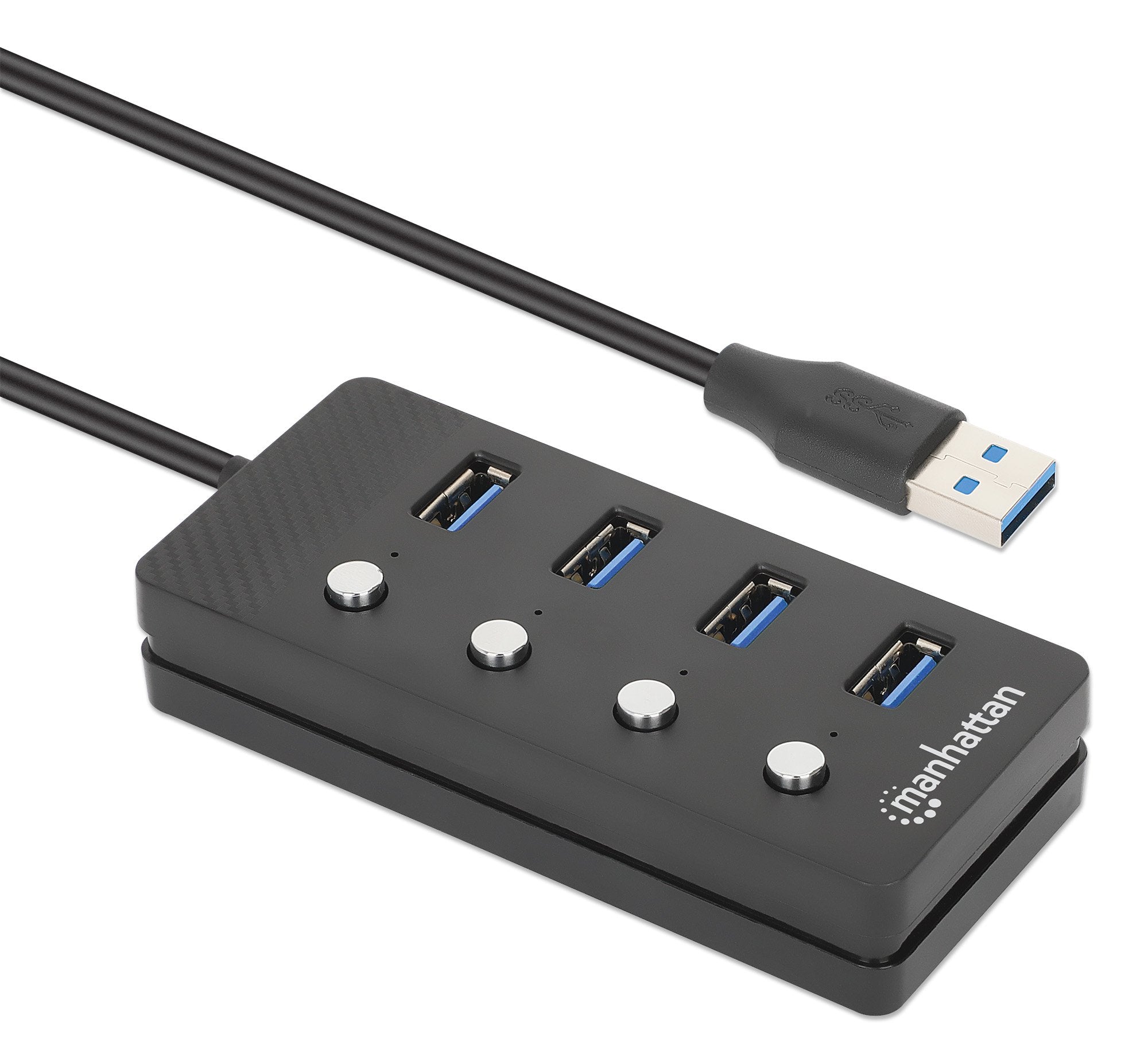 Manhattan4-Port Usb 3.0 Typ-A Hub Negro