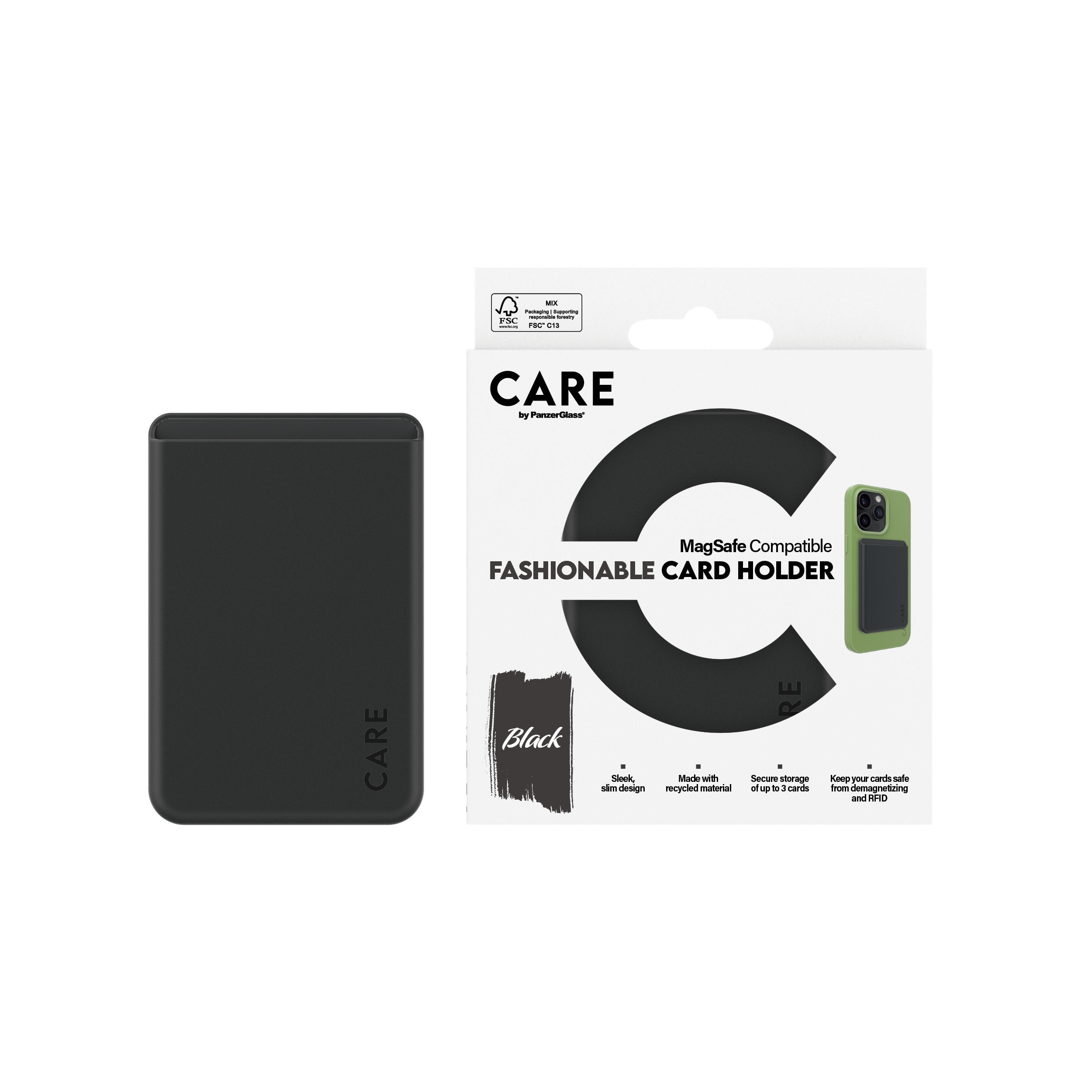 EAN 5715685011184 - PanzerGlass CARE™ by ® Card Holder Black iPhone funda para teléfono móvil Negro imagen 2