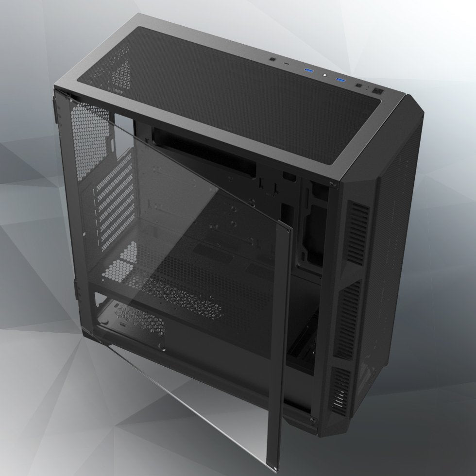 Caja Pc Raijintek Ponos Ultra Mesh Midi-Tower, Tempered Glass - Negro