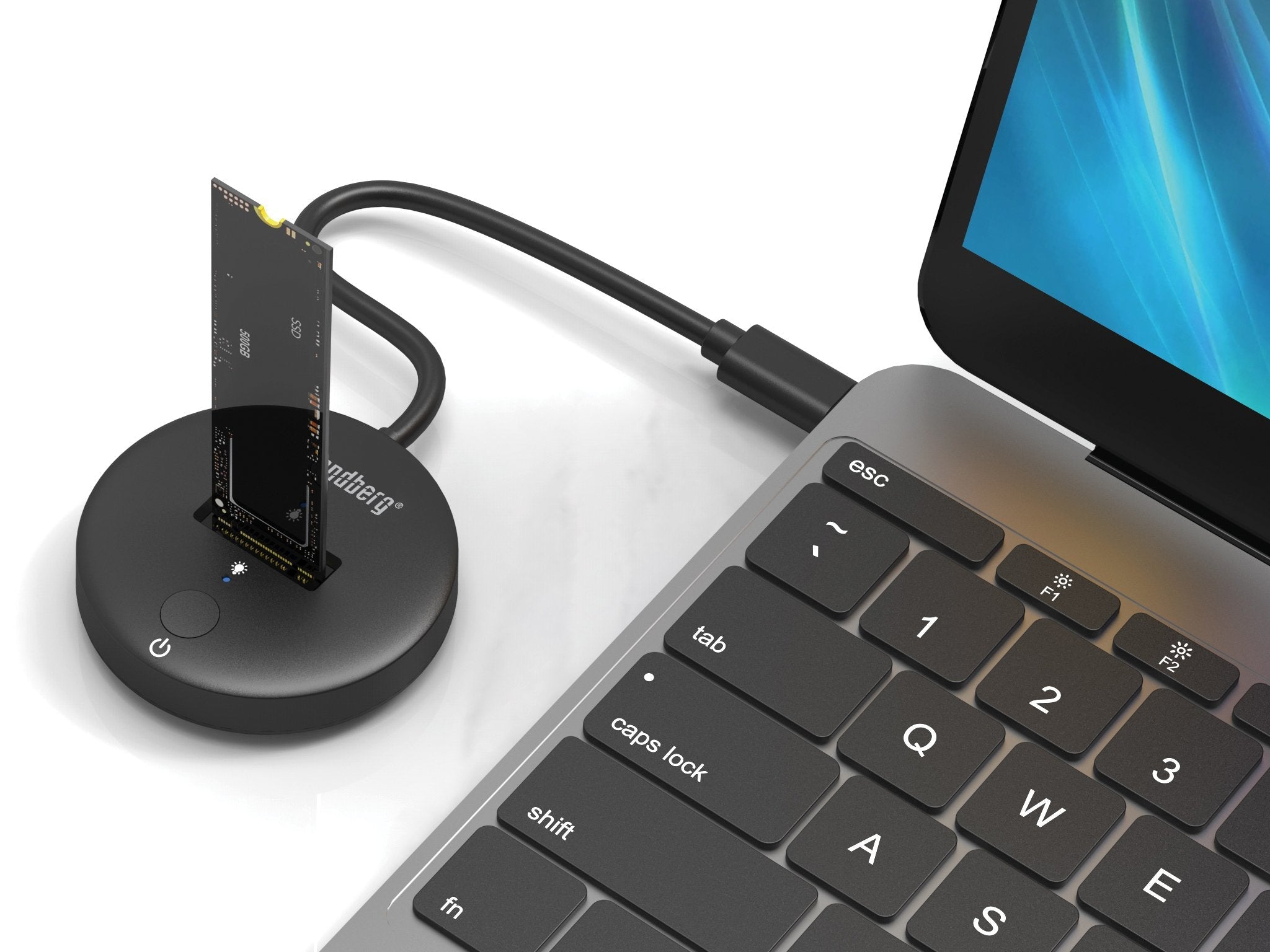 EAN 5705730136474 - Sandberg 136-47 base de conexión para disco duro USB Tipo C Negro imagen 3