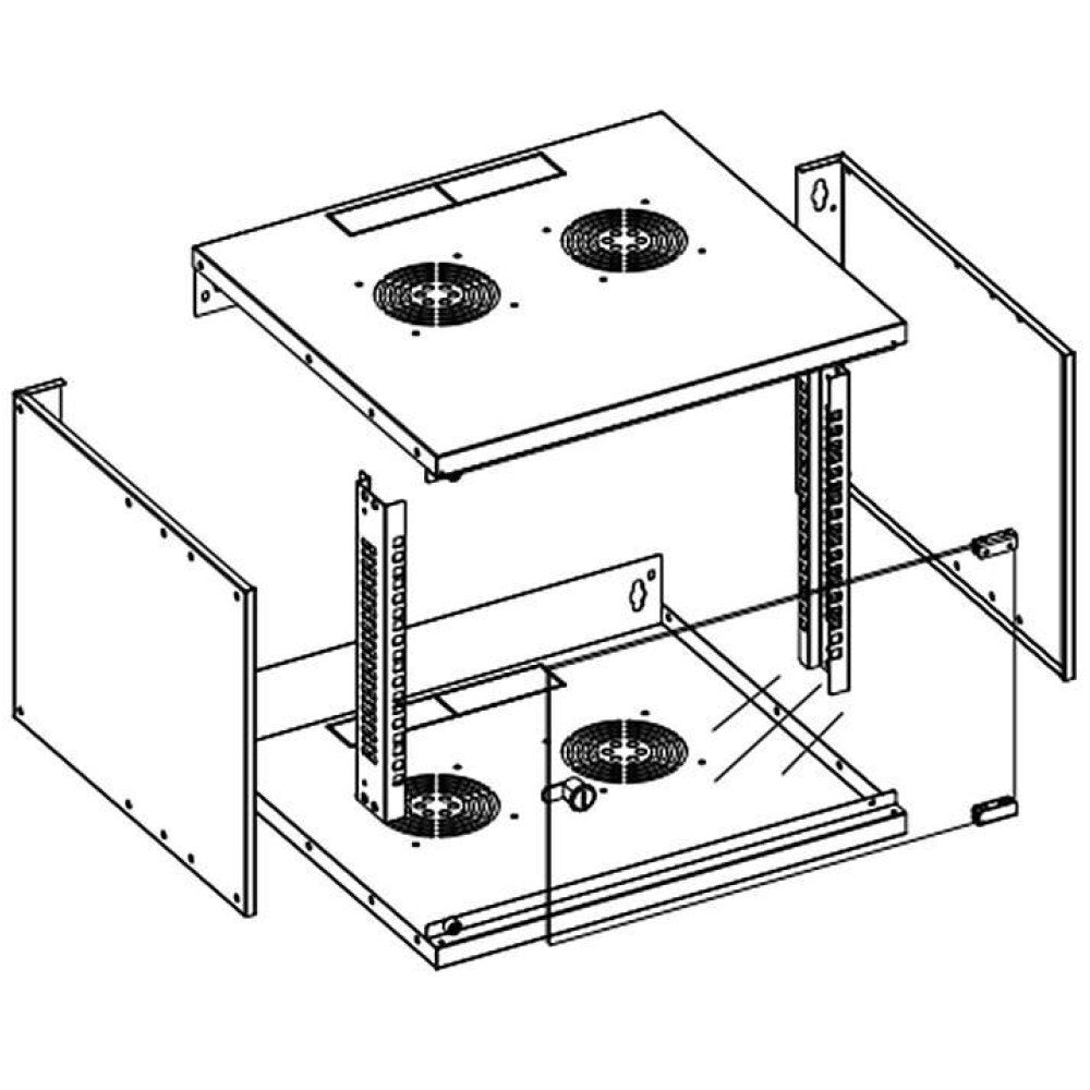 EAN 8054529023608 - Techly I-CASE EL-1006B45 armario rack 6U Bastidor de pared Negro imagen 5