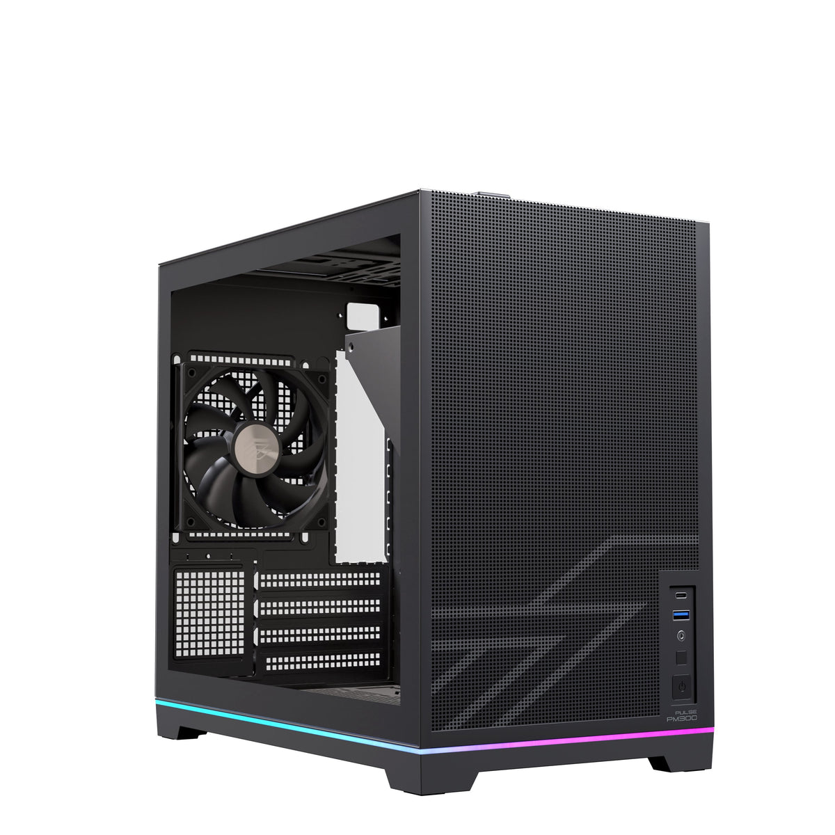 Caja Pc Micro-Atx Semitorre Einarex Pm300 Core C-Templado Negra Excs-Pm-300c-B