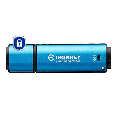 EAN 0740617330298 - Kingston Technology IronKey Vault Privacy 50 unidad flash USB USB Tipo C 3.2 Gen 1 (3.1 Gen 1) Negro, Azu imagen 1
