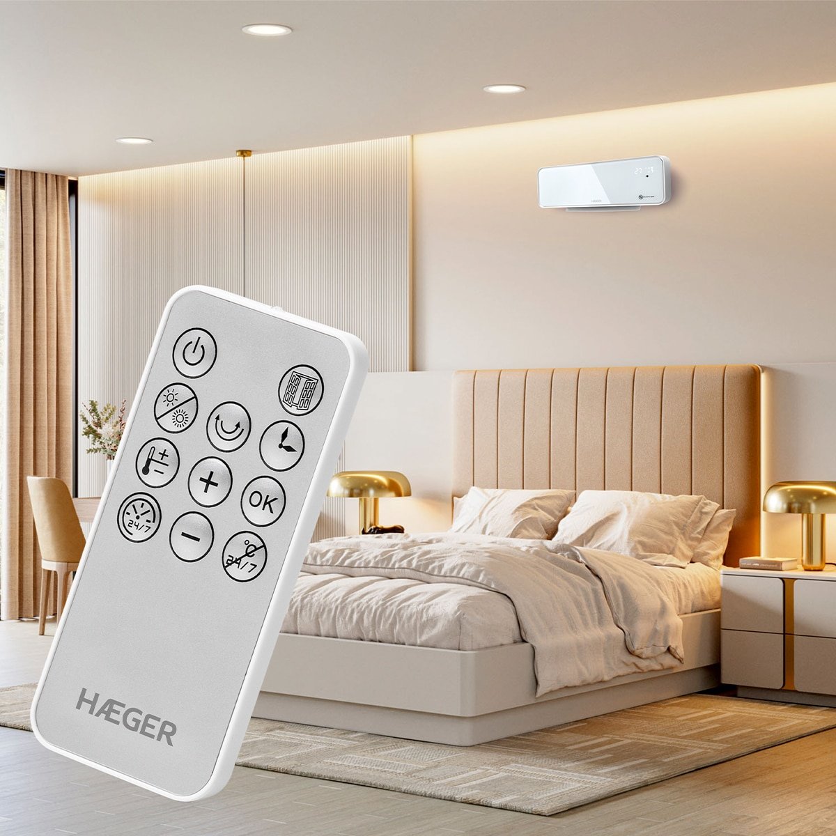 Calefactor Pared Ishine Con Mando