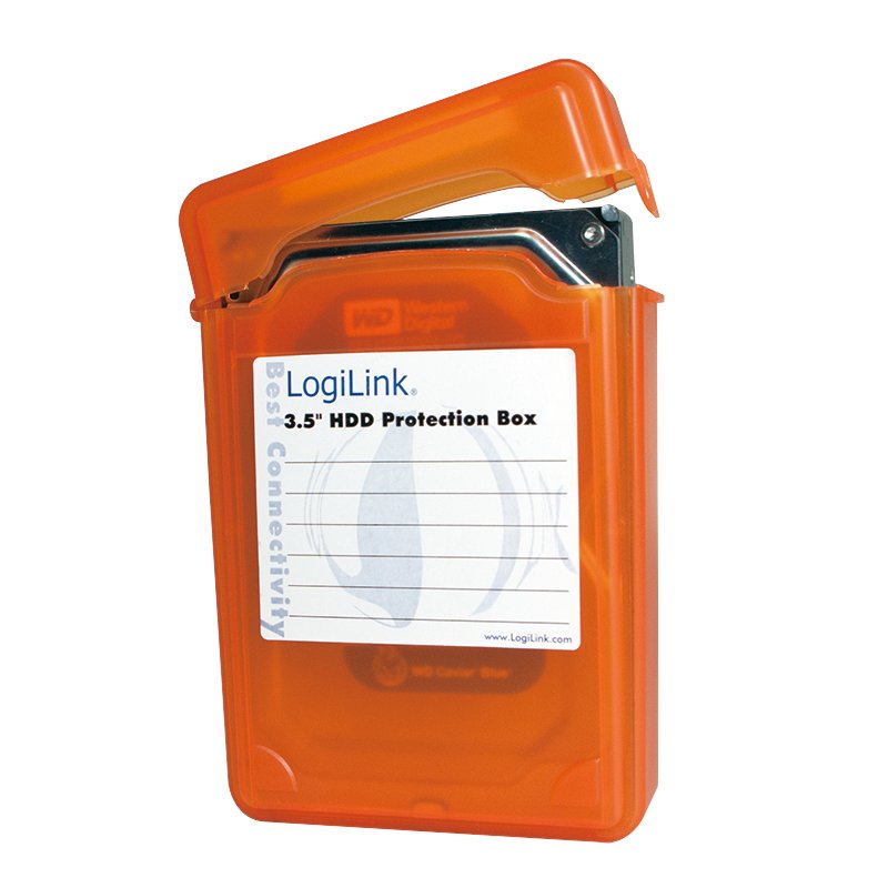 Funda De Protección De Disco Duro Logilink Para Disco Duro De 3,5 ", Naranja
