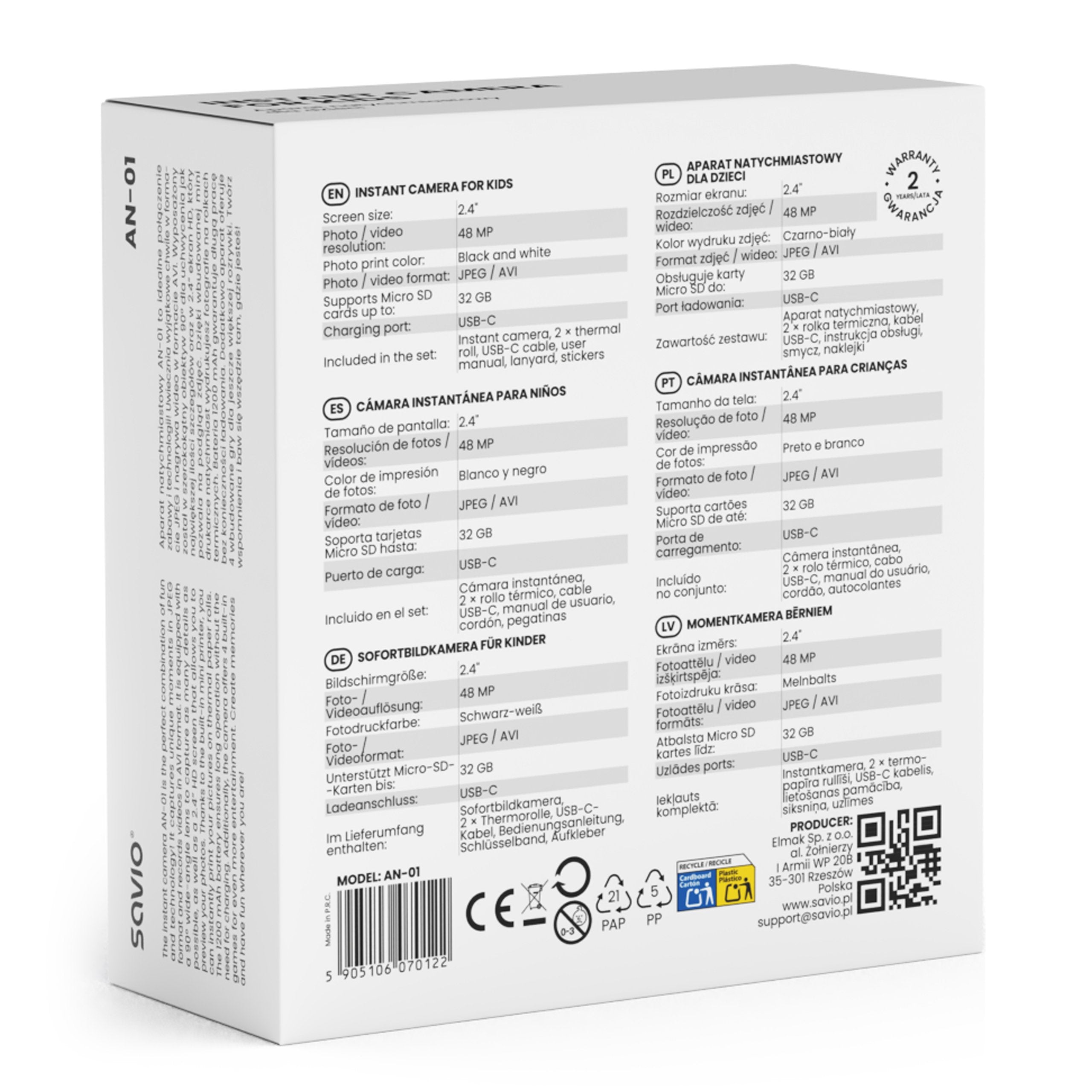 Savio Cámara Instantánea An-01