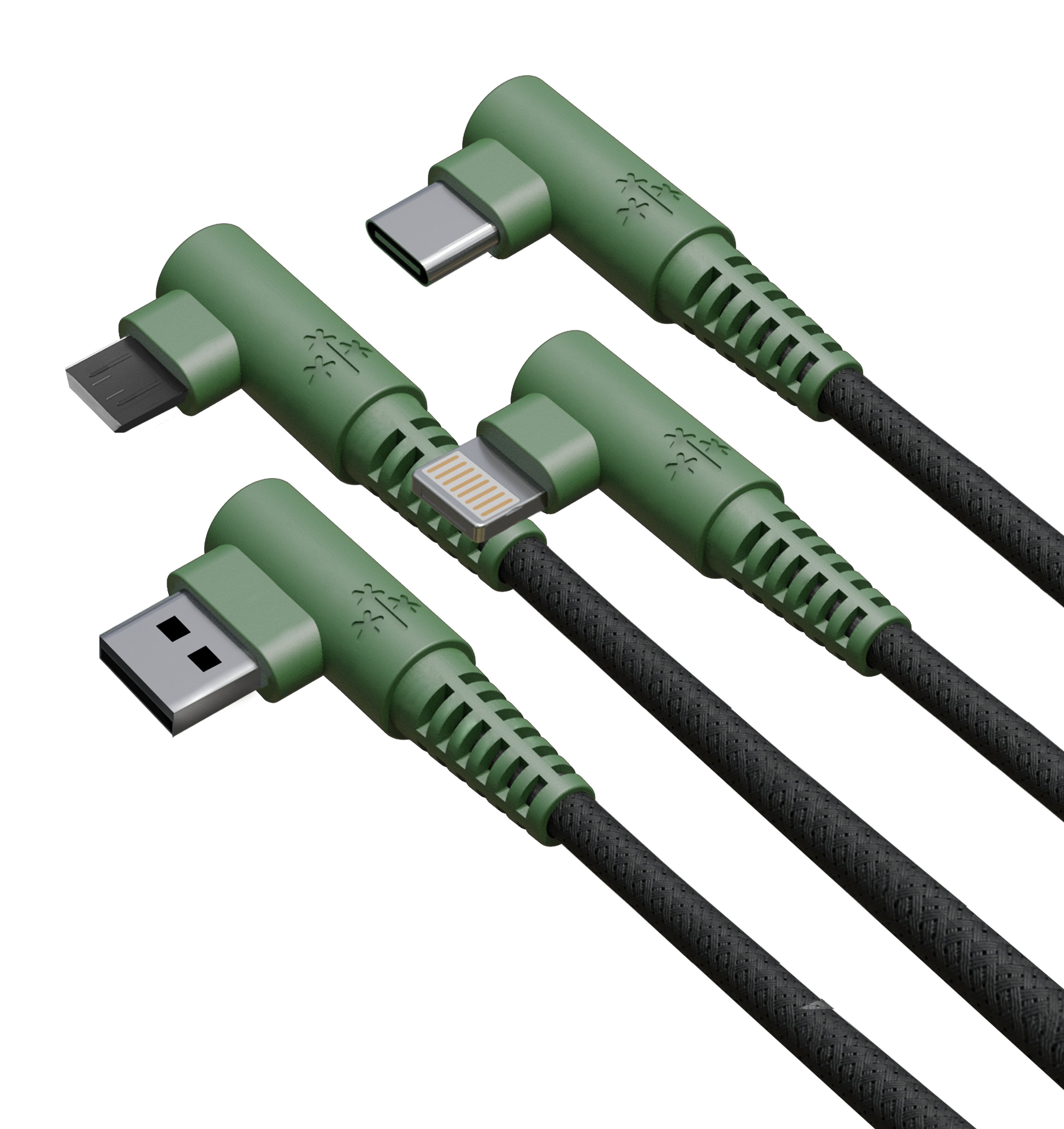 Cable Hune Eco Trenzado 1.2m 3 En 1 Bosque