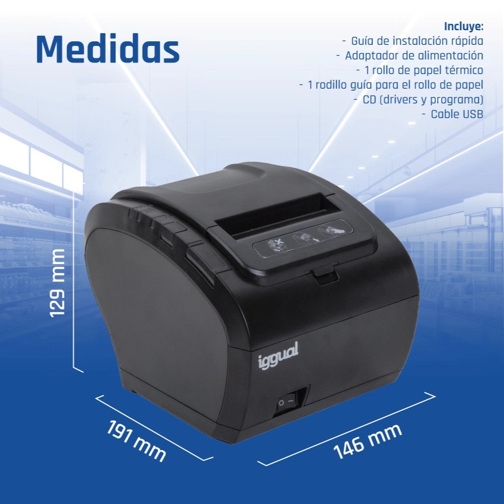 EAN 8435364316641 - iggual TP8002 203 x 203 DPI Alámbrico Térmica directa Impresora de recibos imagen 12