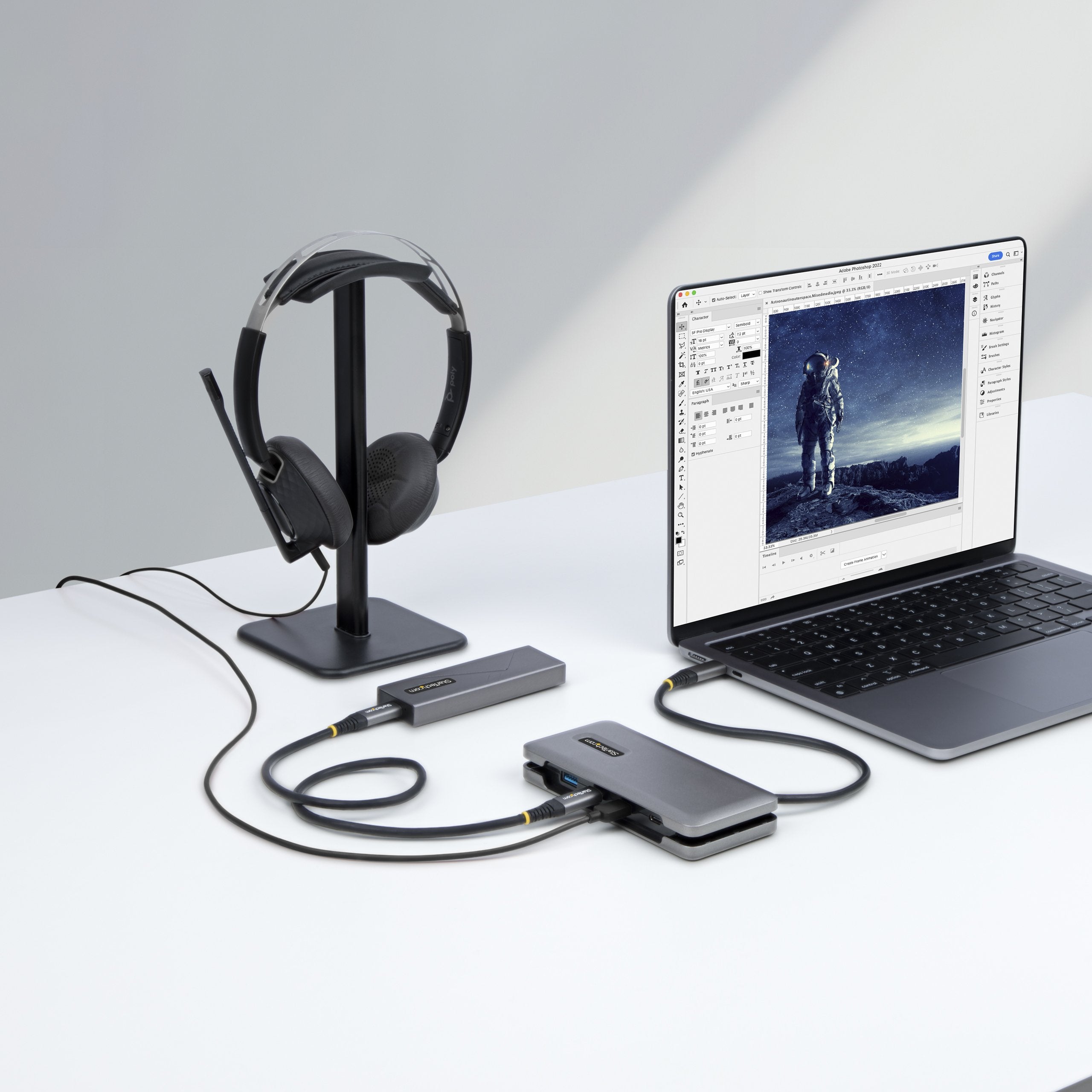 EAN 0065030888073 - StarTech.com HB31CM1A3CB base para portátil y replicador de puertos Alámbrico USB 3.2 Gen 2 (3.1 Gen 2) T imagen 10