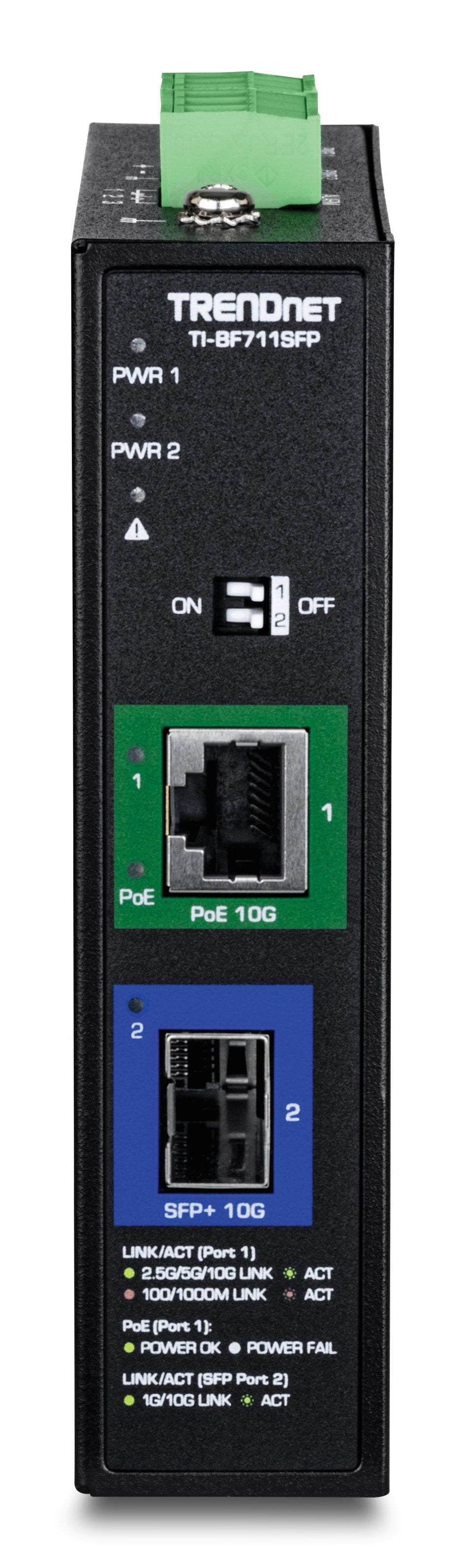 Trendnet Ti-Bf711sfp Industrial Medienkonverter 10g Sfp+ Auf 10g Poe++
