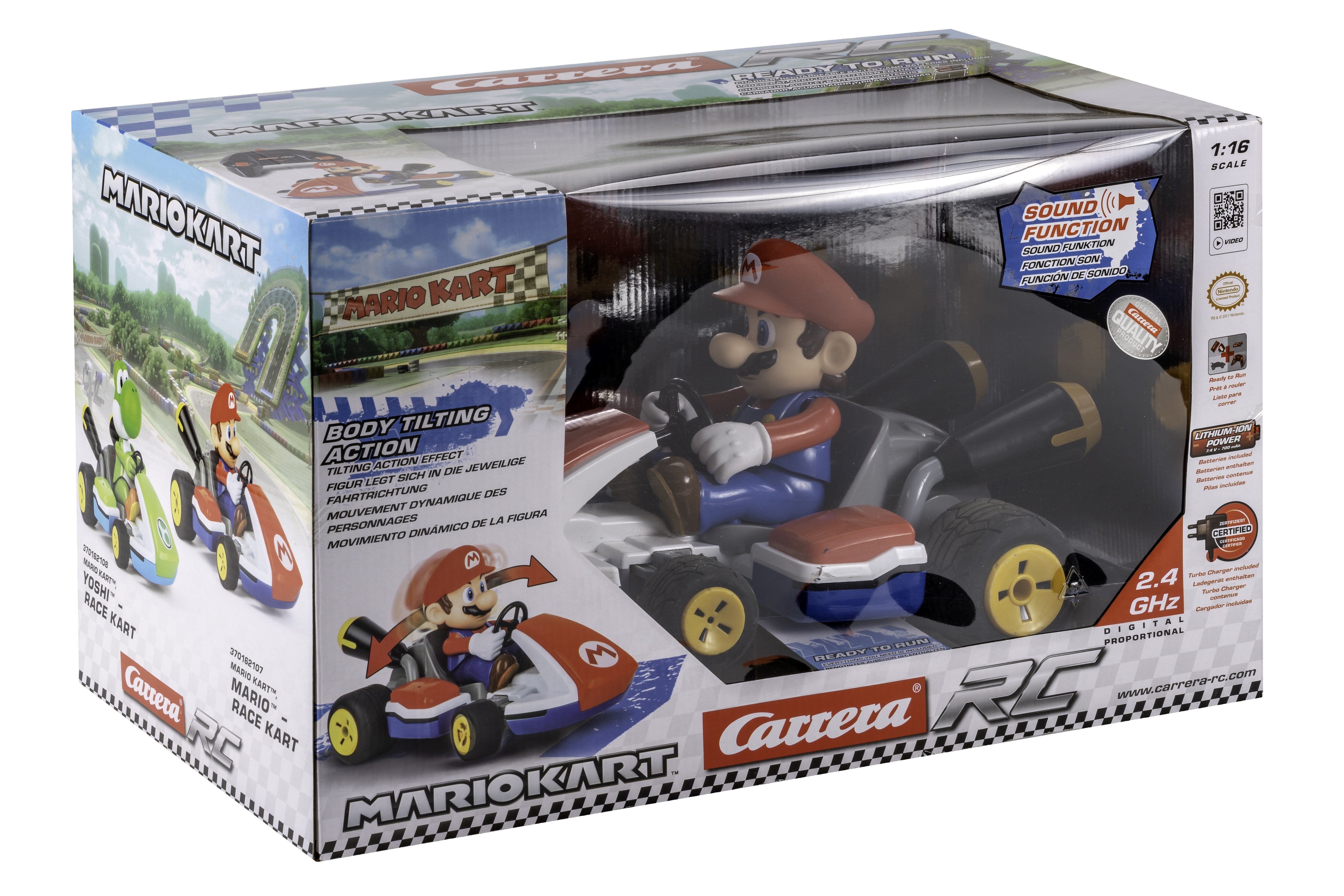 Carrera Rc Mario Kart - Mario Race Kart Con Sonido Rojo / Azul