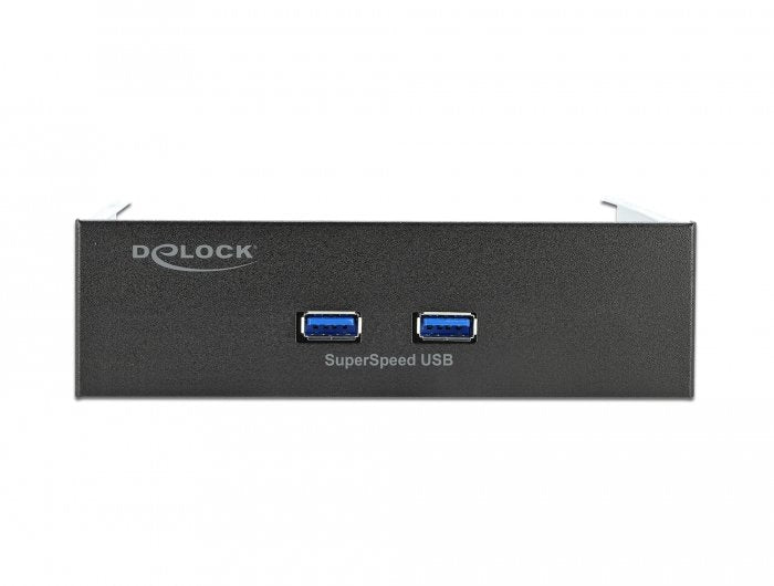 Panel Frontal De Delock De 5,25" Con 2 Puertos Tipo A Superspeed ??Usb (Usb 3.2 Gen 1)