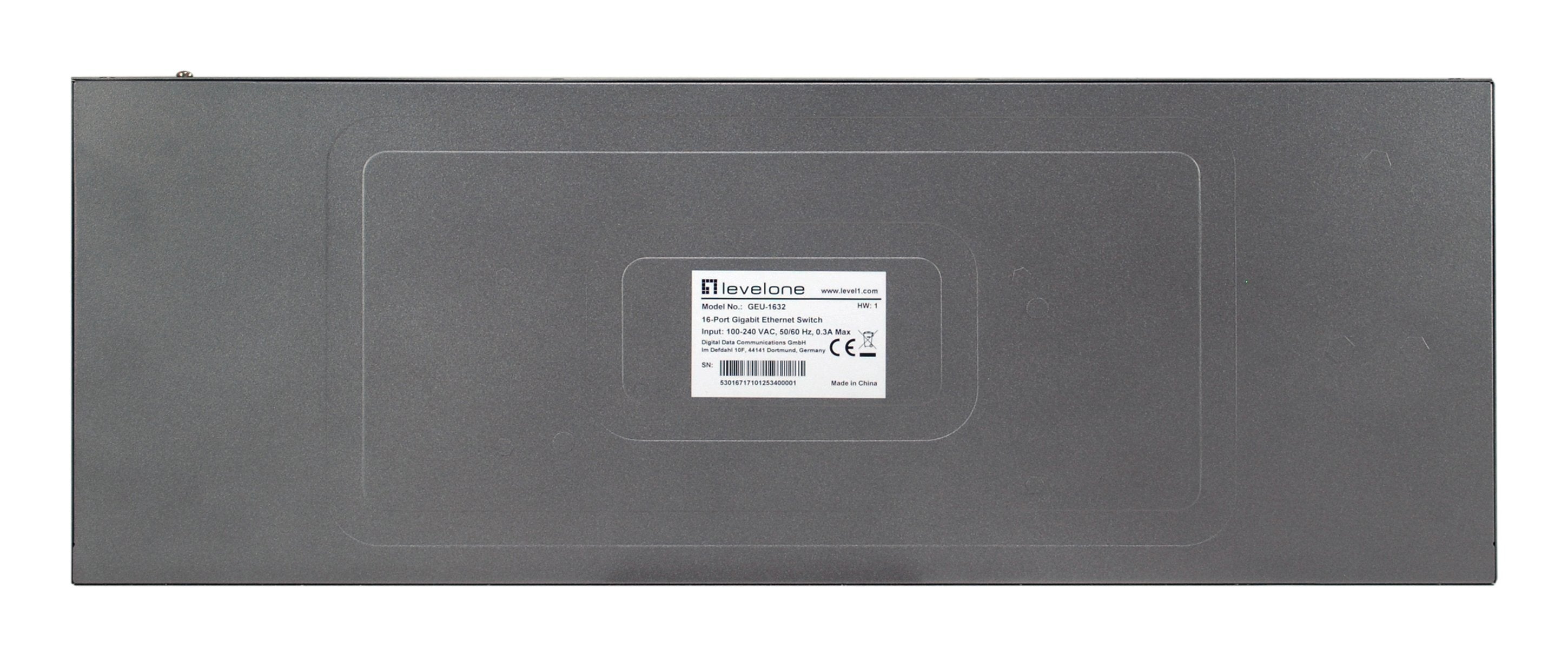 Levelone Switch 16xge 19" Unmanaged Metall