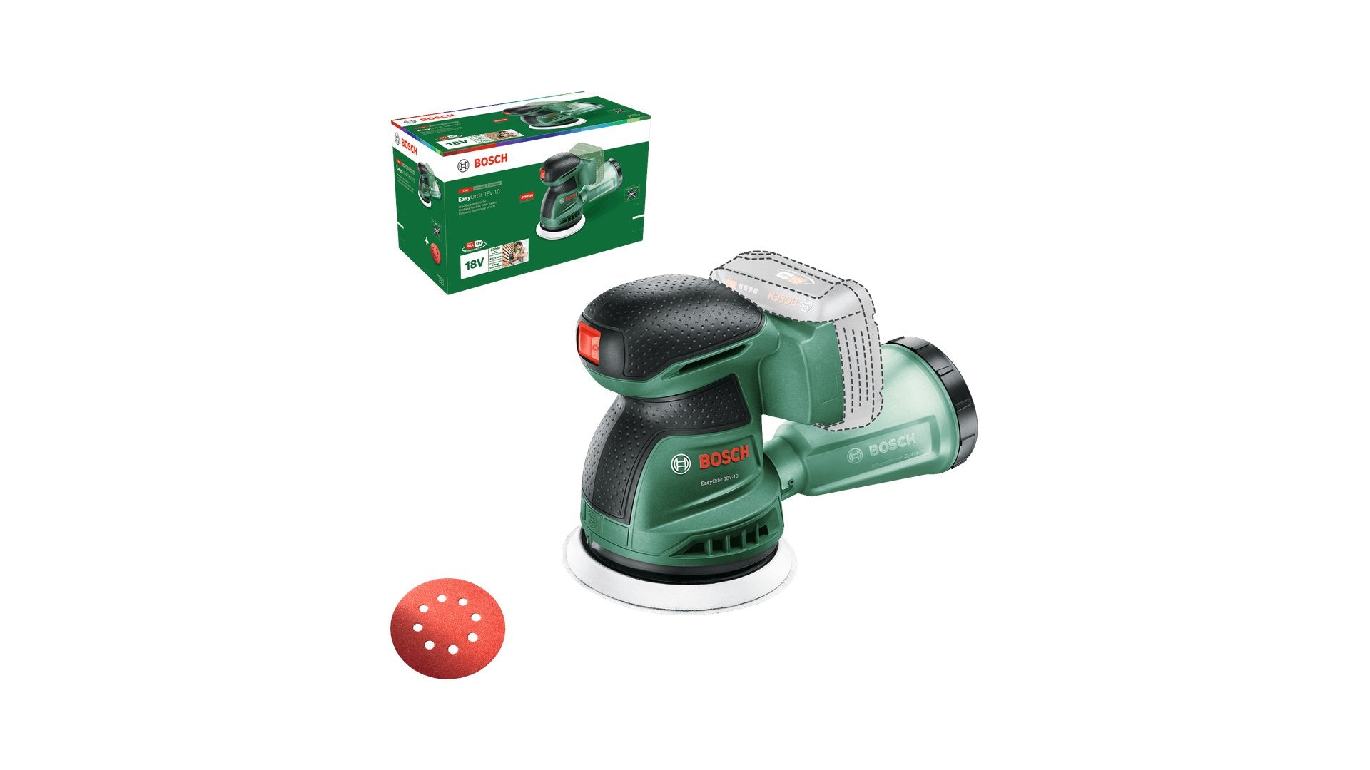 EAN 4053423251227 - Bosch EasyOrbit 18V-10 Lijadora orbital 23000 OPM Negro, Verde imagen 6