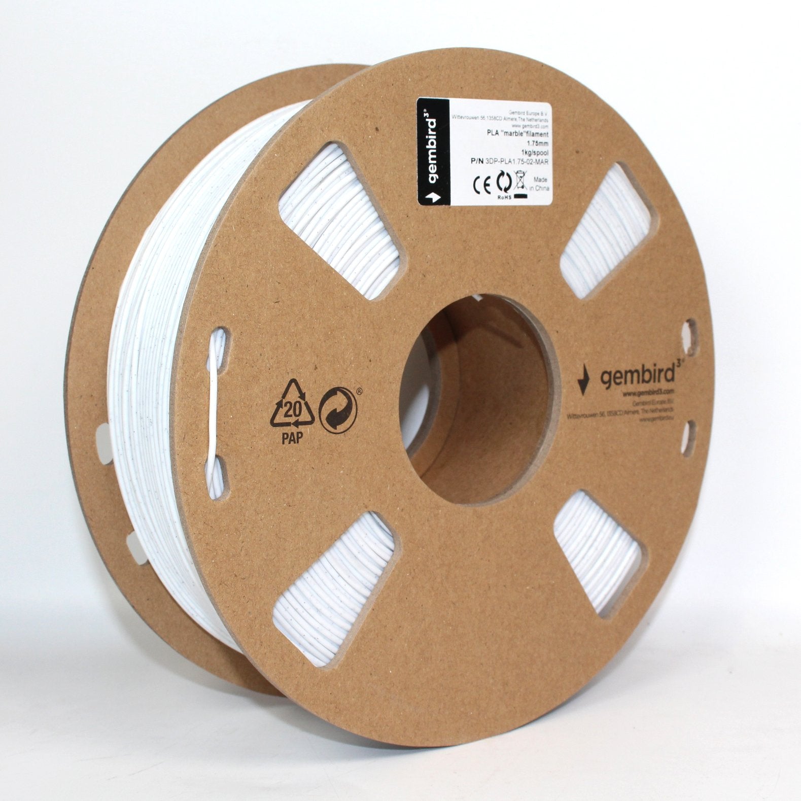 EAN 8716309103725 - Gembird 3DP-PLA1.75-02-MAR material de impresión 3d Ácido poliláctico (PLA) Mármol 1,4 kg imagen 5